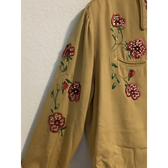 Vintage 1950s The Paddock Shops Suit Western Wear Light Yellow Flowers - Picture 3 of 16
